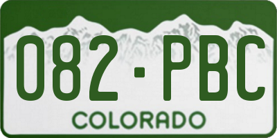 CO license plate 082PBC