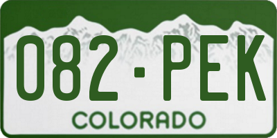 CO license plate 082PEK