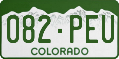 CO license plate 082PEU