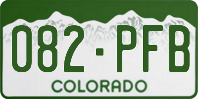 CO license plate 082PFB