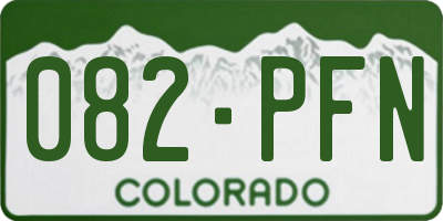 CO license plate 082PFN