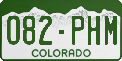 CO license plate 082PHM