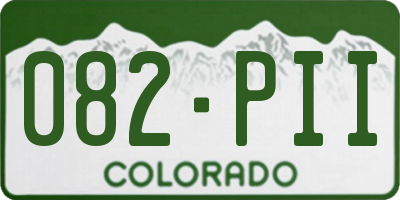 CO license plate 082PII