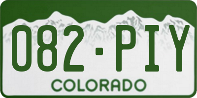 CO license plate 082PIY