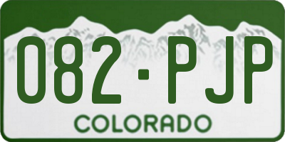 CO license plate 082PJP