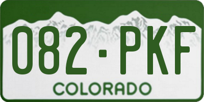 CO license plate 082PKF
