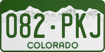 CO license plate 082PKJ