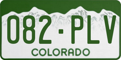 CO license plate 082PLV