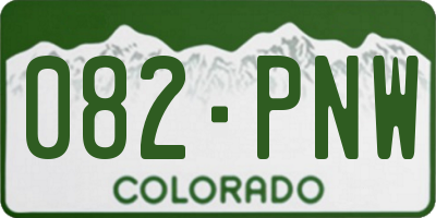 CO license plate 082PNW