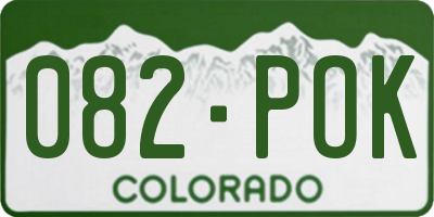 CO license plate 082POK