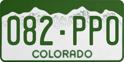CO license plate 082PPO