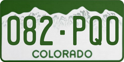 CO license plate 082PQO