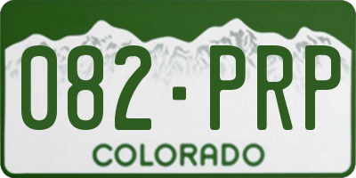 CO license plate 082PRP