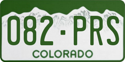 CO license plate 082PRS