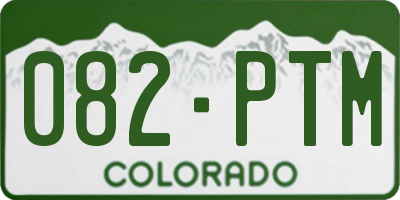 CO license plate 082PTM