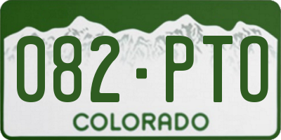 CO license plate 082PTO