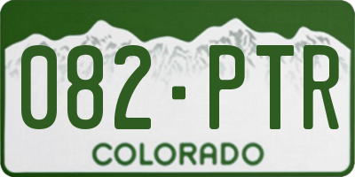 CO license plate 082PTR