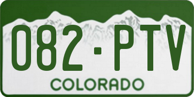 CO license plate 082PTV