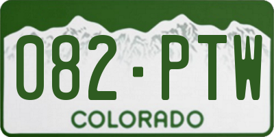 CO license plate 082PTW
