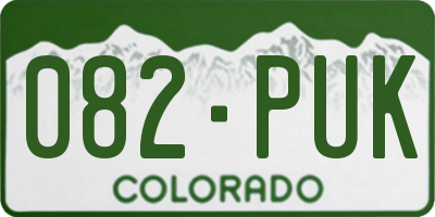 CO license plate 082PUK