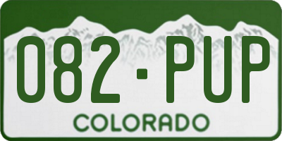 CO license plate 082PUP