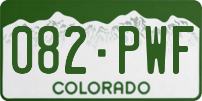 CO license plate 082PWF