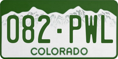 CO license plate 082PWL