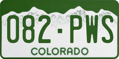 CO license plate 082PWS