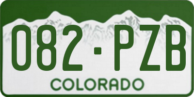 CO license plate 082PZB