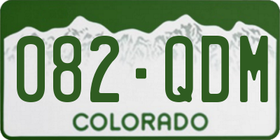 CO license plate 082QDM