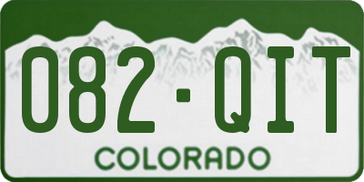 CO license plate 082QIT