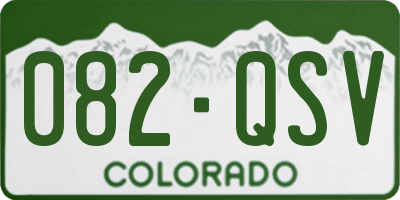 CO license plate 082QSV