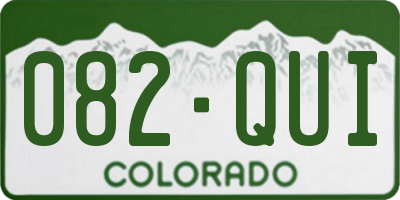 CO license plate 082QUI