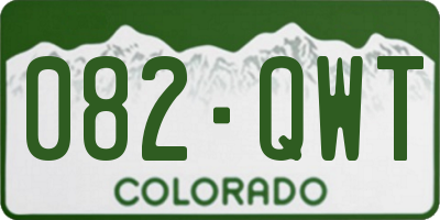 CO license plate 082QWT