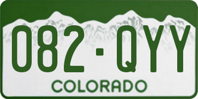 CO license plate 082QYY