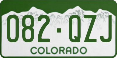 CO license plate 082QZJ