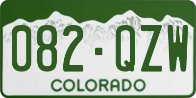 CO license plate 082QZW