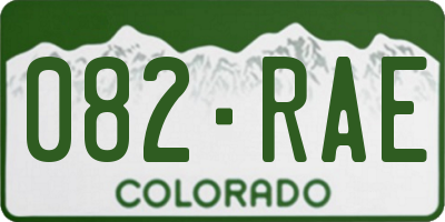CO license plate 082RAE