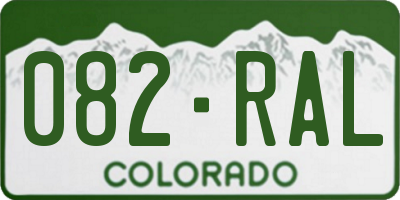 CO license plate 082RAL