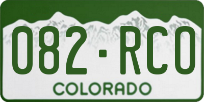 CO license plate 082RCO