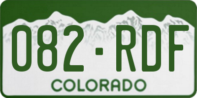 CO license plate 082RDF
