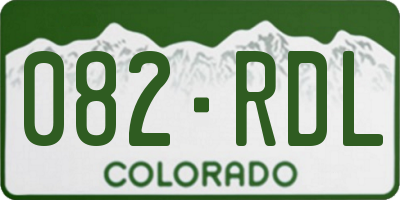 CO license plate 082RDL