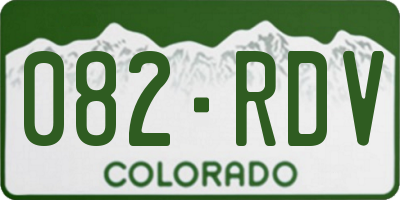 CO license plate 082RDV