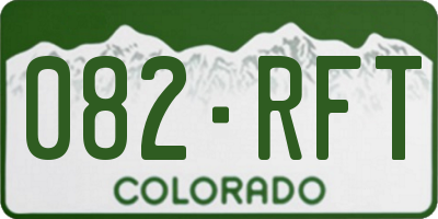 CO license plate 082RFT