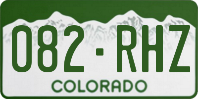 CO license plate 082RHZ