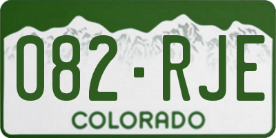 CO license plate 082RJE