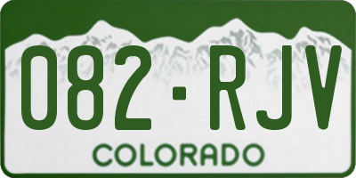 CO license plate 082RJV