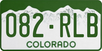 CO license plate 082RLB