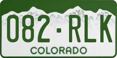 CO license plate 082RLK