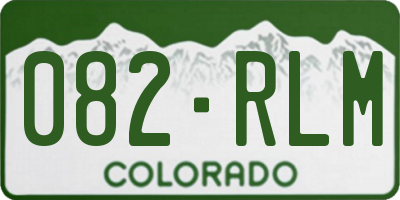 CO license plate 082RLM